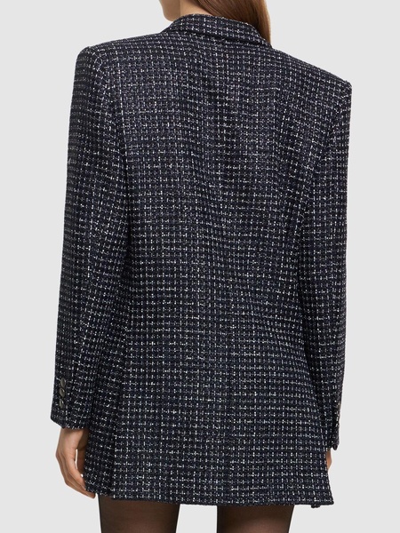 Oversized sequined tweed jacket