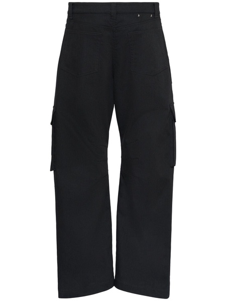 Golden cotton blend cargo pants