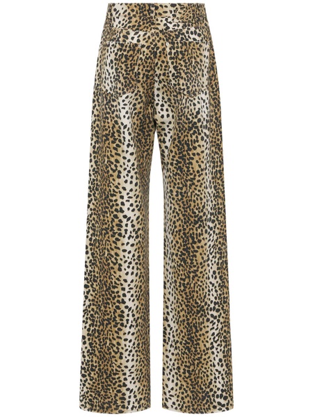 Leopard print high rise boyfriend jeans