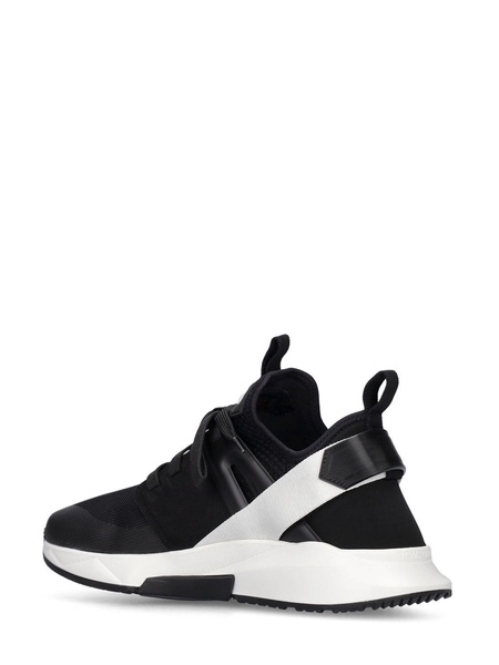 Alcantara tech & leather low sneakers