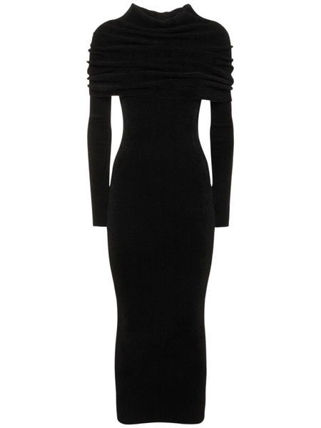 Viscose blend jersey hooded long dress