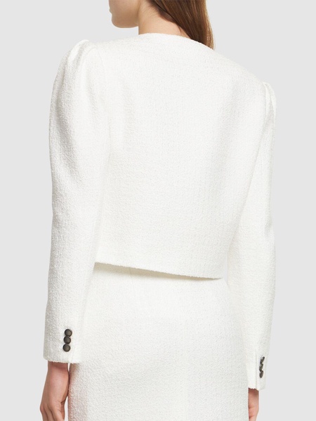 Double breasted tweed bouclé jacket