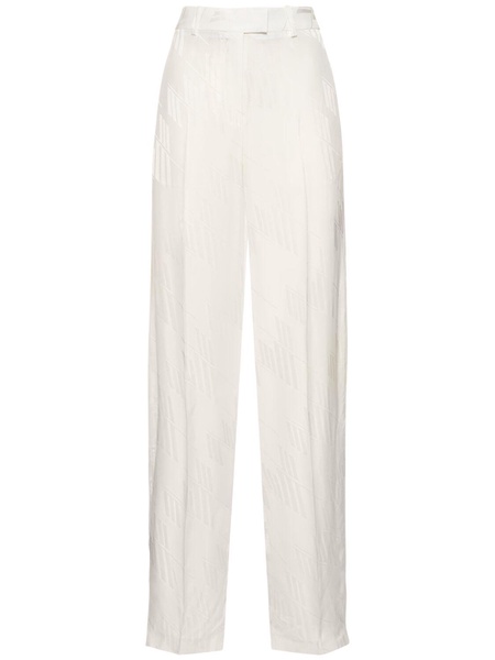 Jagger logo jacquard satin wide pants