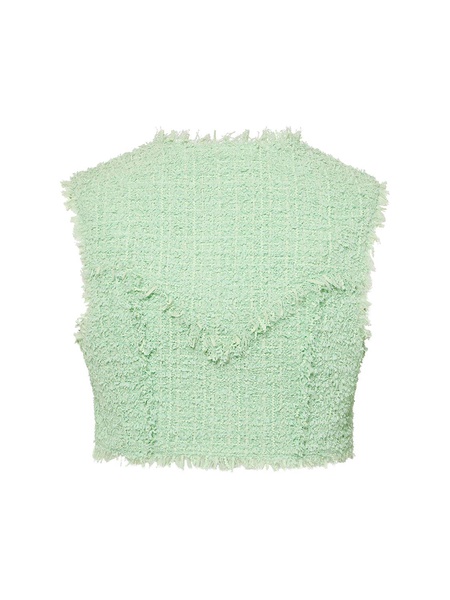 Cropped tweed vest