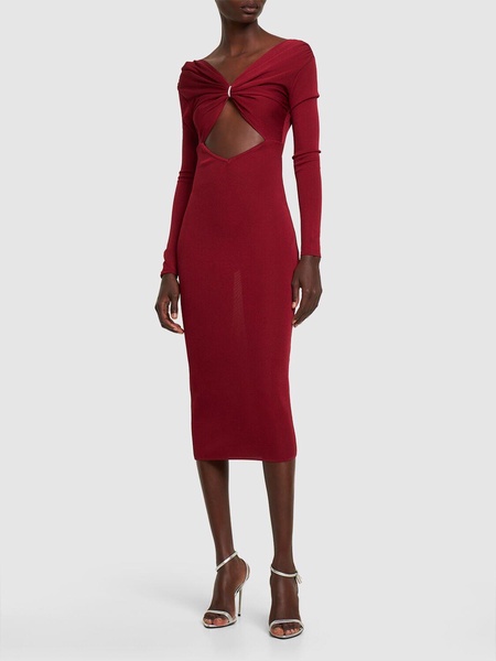 Cutout viscose jersey midi dress
