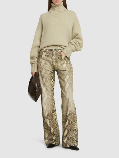 Pentyone printed denim straight jeans