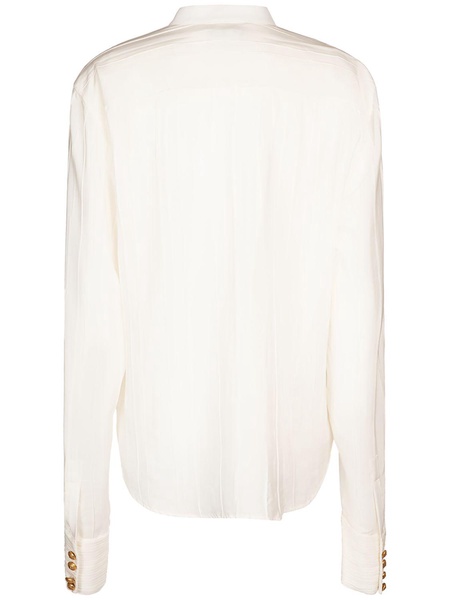 Crepe de chine plastron shirt