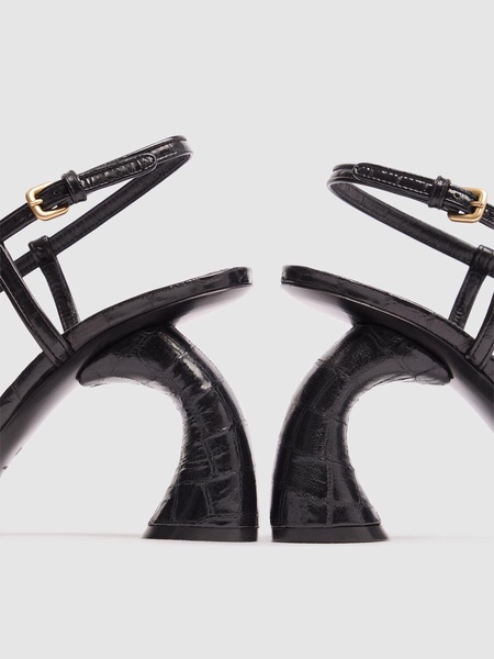 95mm Metallic leather sandals