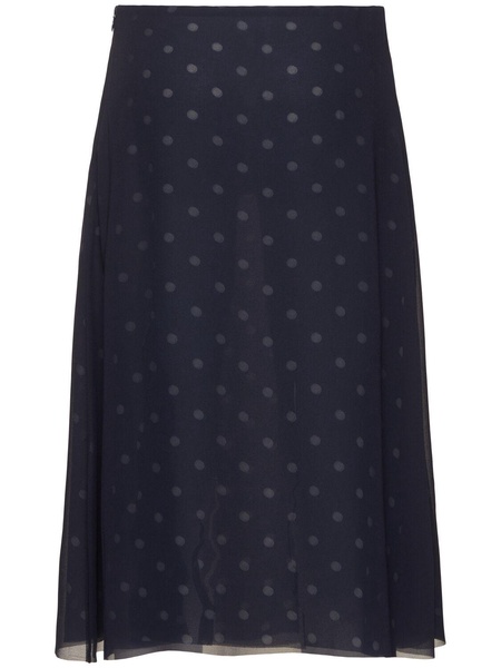 Iranee polka dot sheer midi skirt