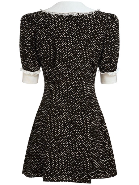Printed silk mini dress