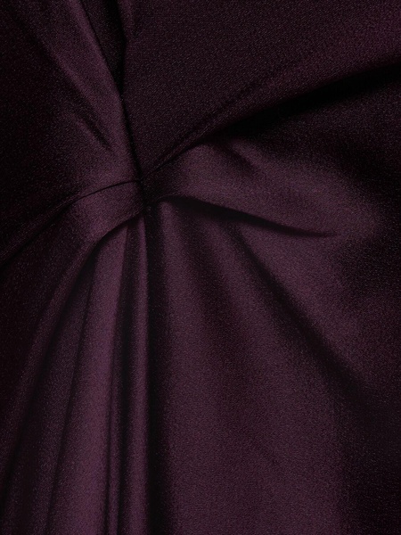 Draped crepe satin midi dress