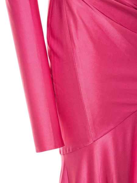 Asymmetric viscose jersey midi dress
