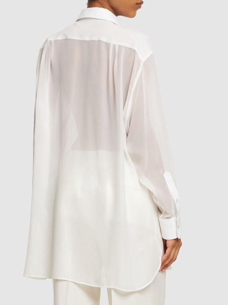 Silk chiffon tuxedo shirt