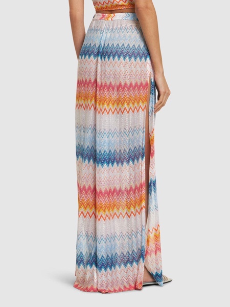 Chevron wide pants