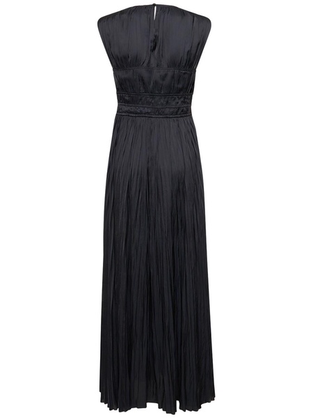 Delia pleated satin long gown