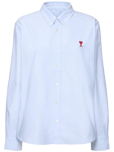 Cotton poplin logo shirt