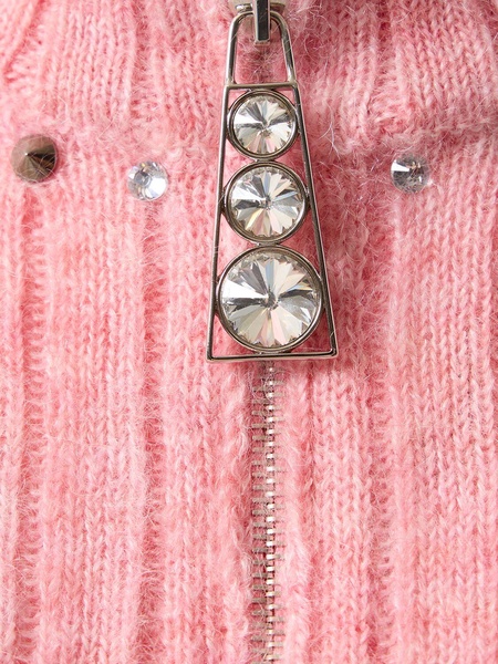 Mohair blend knit crop cardigan