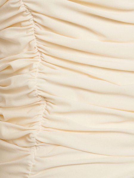 Off-the-shoulder organza dress w/ruffles