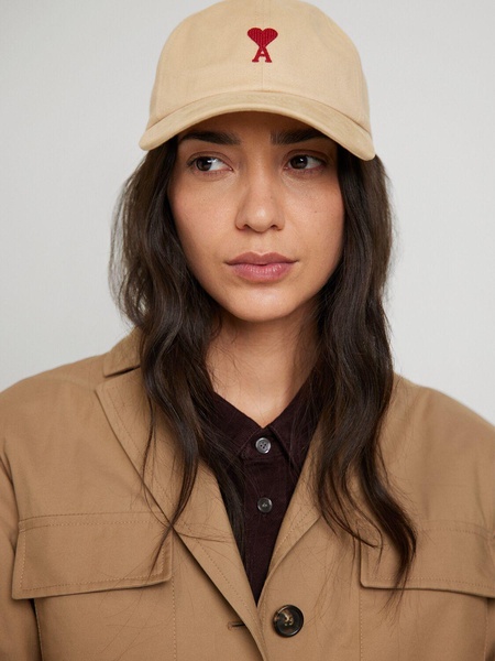 Red cotton gabardine cap