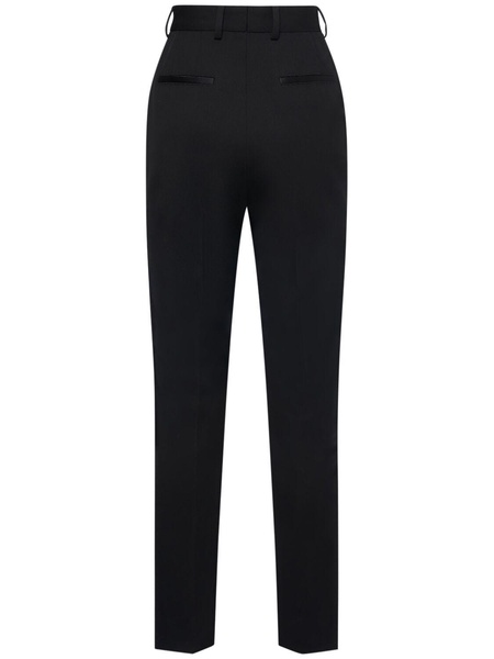 Wool gabardine cigarette tuxedo pants
