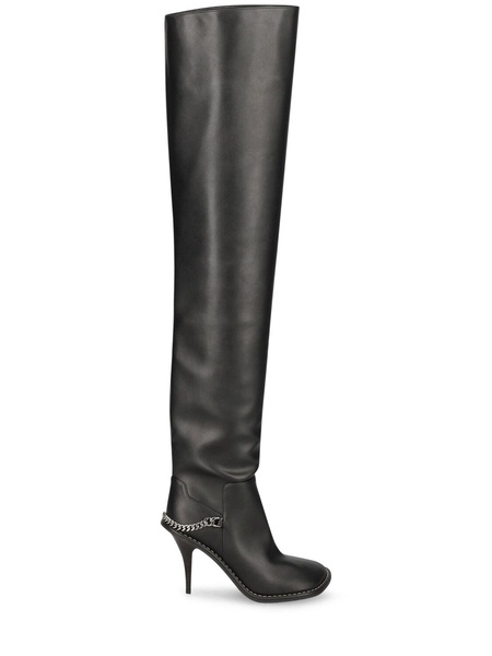 95mm Faux leather over-the-knee boots