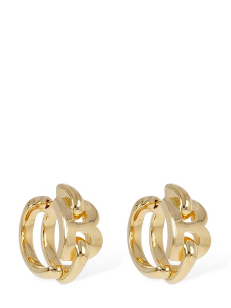 B Chain brass hoop earrings