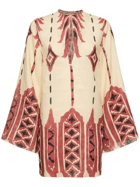 Desert Scout printed linen mini dress