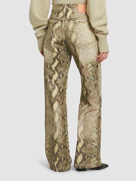 Pentyone printed denim straight jeans