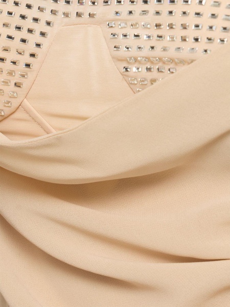 Georgette & tulle embellished midi dress