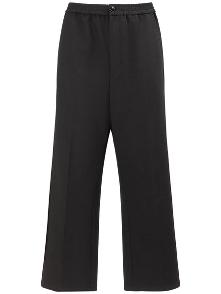 Wool blend straight pants