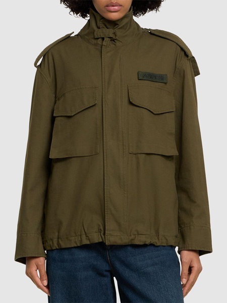 Stretch cotton canvas jacket
