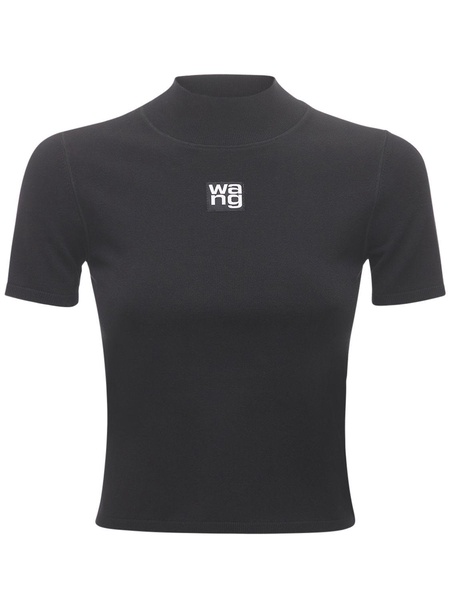 Logo patch stretch jersey t-shirt