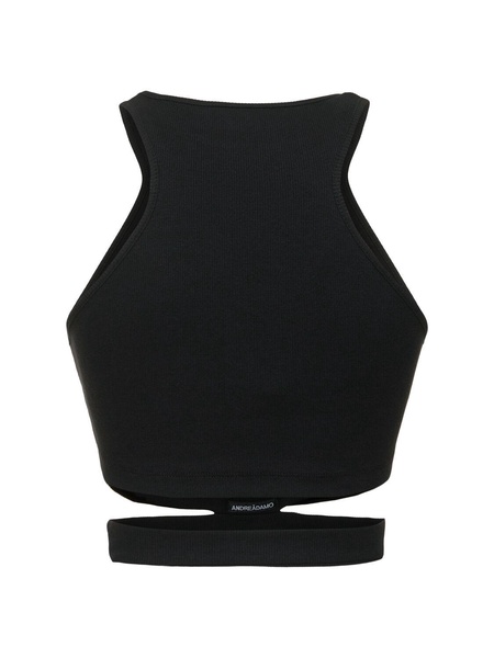 Ribbed cotton jersey crop top