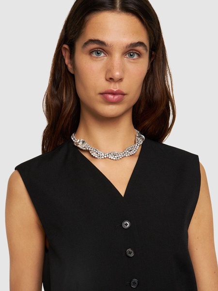 Crystal braid collar necklace
