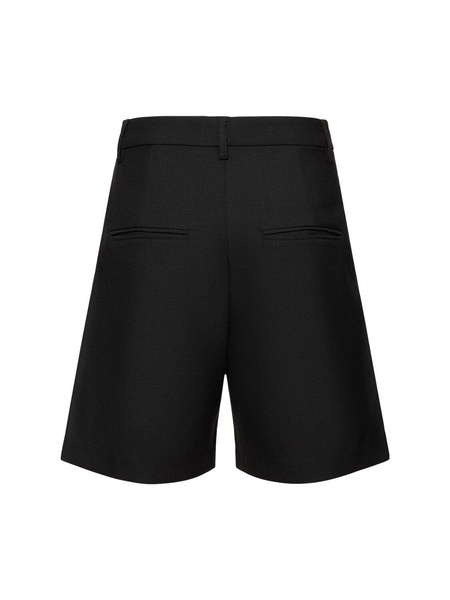 Carrie pleated wool blend shorts