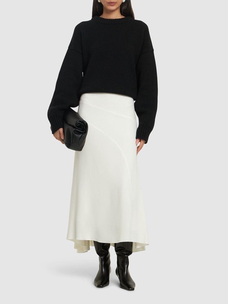Spiral seam fine ribbed skirt