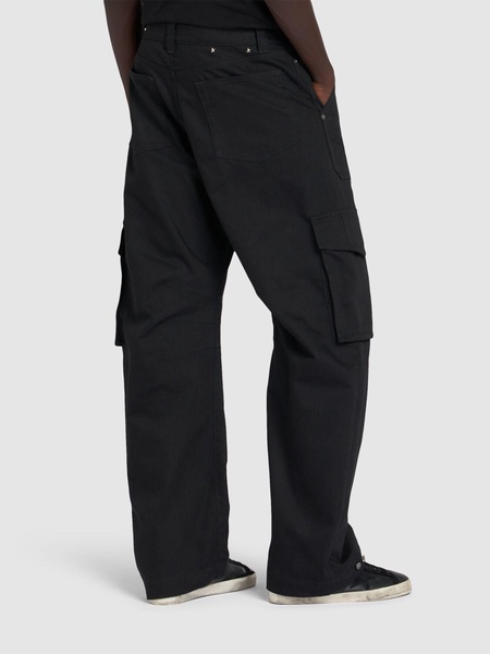 Golden cotton blend cargo pants