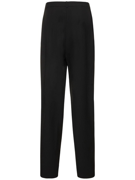 Wool twill straight high waist pants