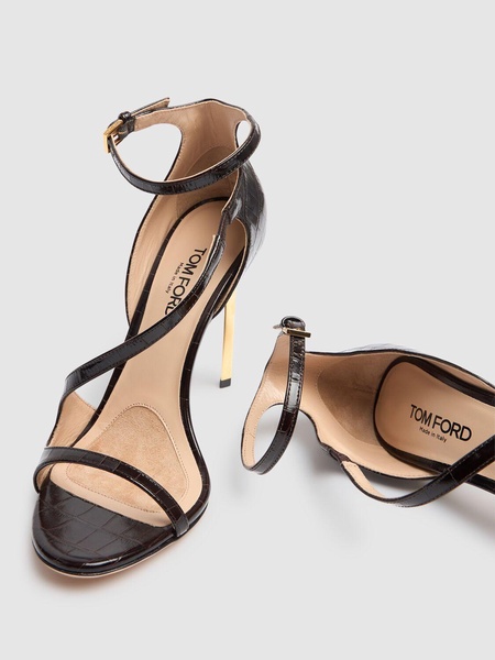 105mm Newton croc embossed sandals