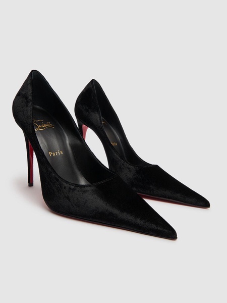 100mm Kate Max glittered velvet pumps