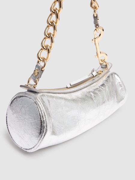 Cindy metallic crinkled cylinder bag
