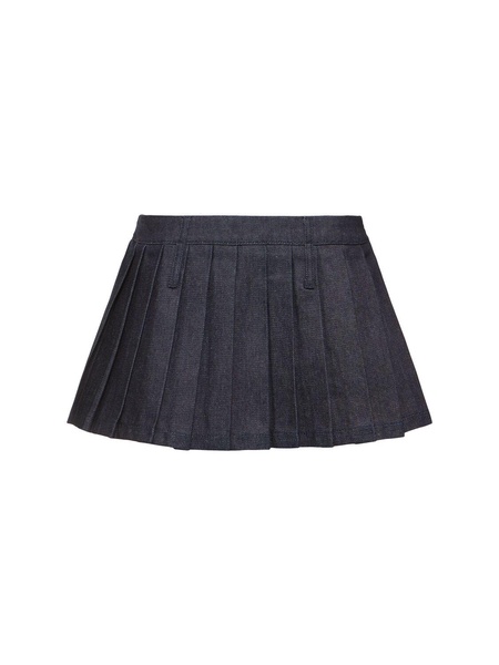 Blake pleated denim mini skirt