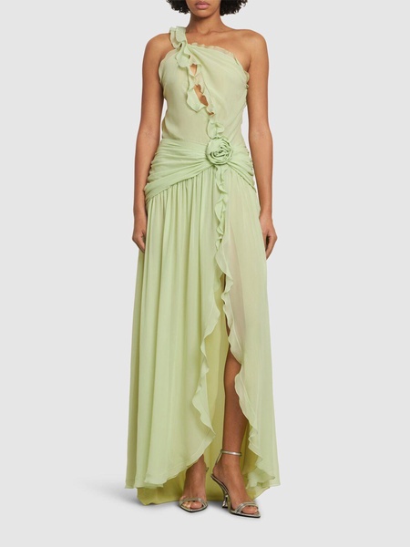Silk organza dress w/ruffles