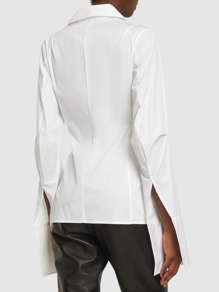 Linsey open front poplin shirt