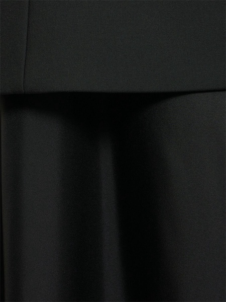 Open back long dress w/ silk skirt