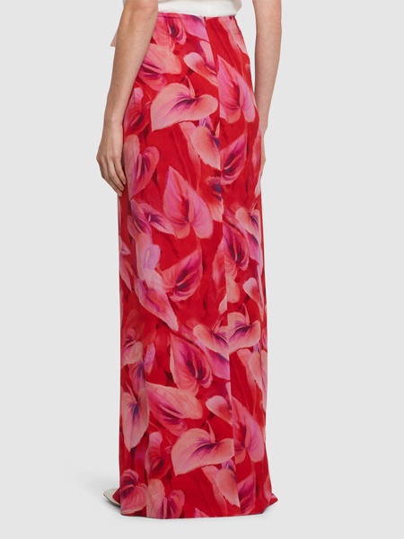 Phoebe printed viscose midi wrap skirt