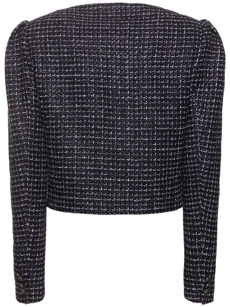 Sequined tweed double breasted jacket