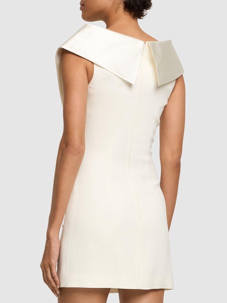 Off-shoulder cady mini dress w/ bow