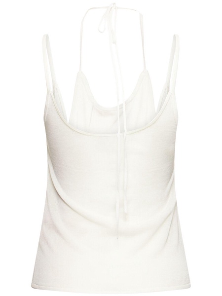 Layered knit halter tank top