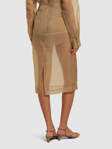 Peri sheer silk blend midi skirt